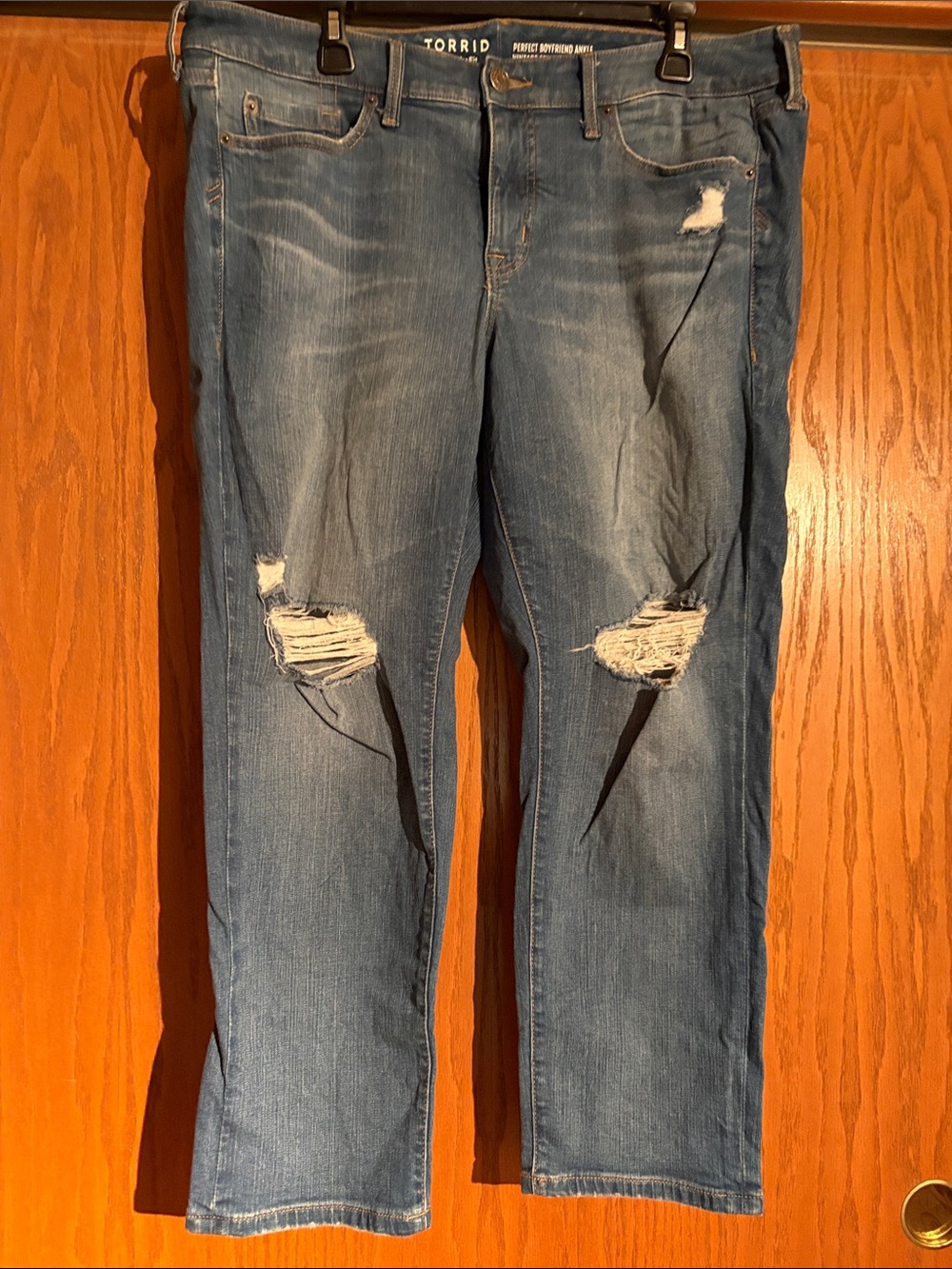 torrid Blue Distressed Boyfriend Jeans